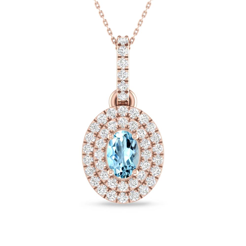 Rose Gold - Aquamarine