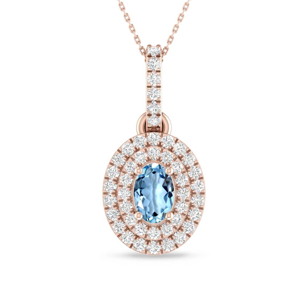 Rose Gold - Aquamarine