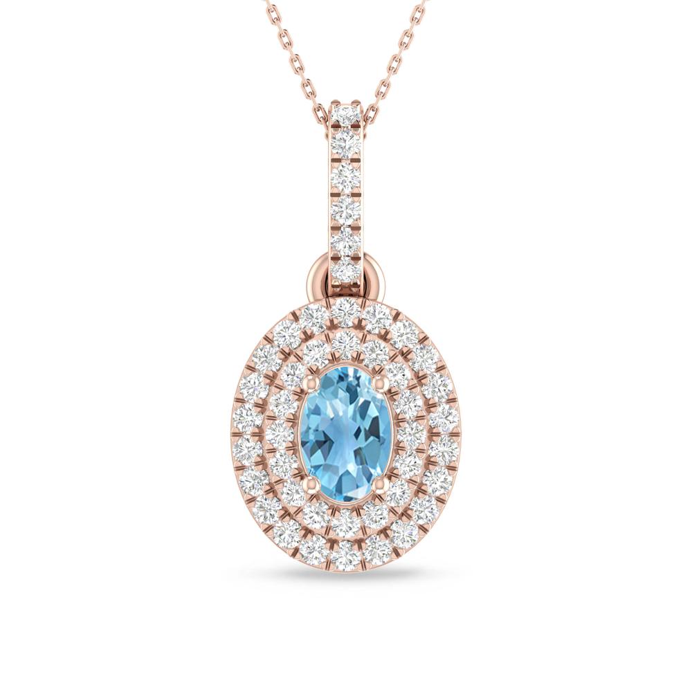 Rose Gold - Blue Topaz