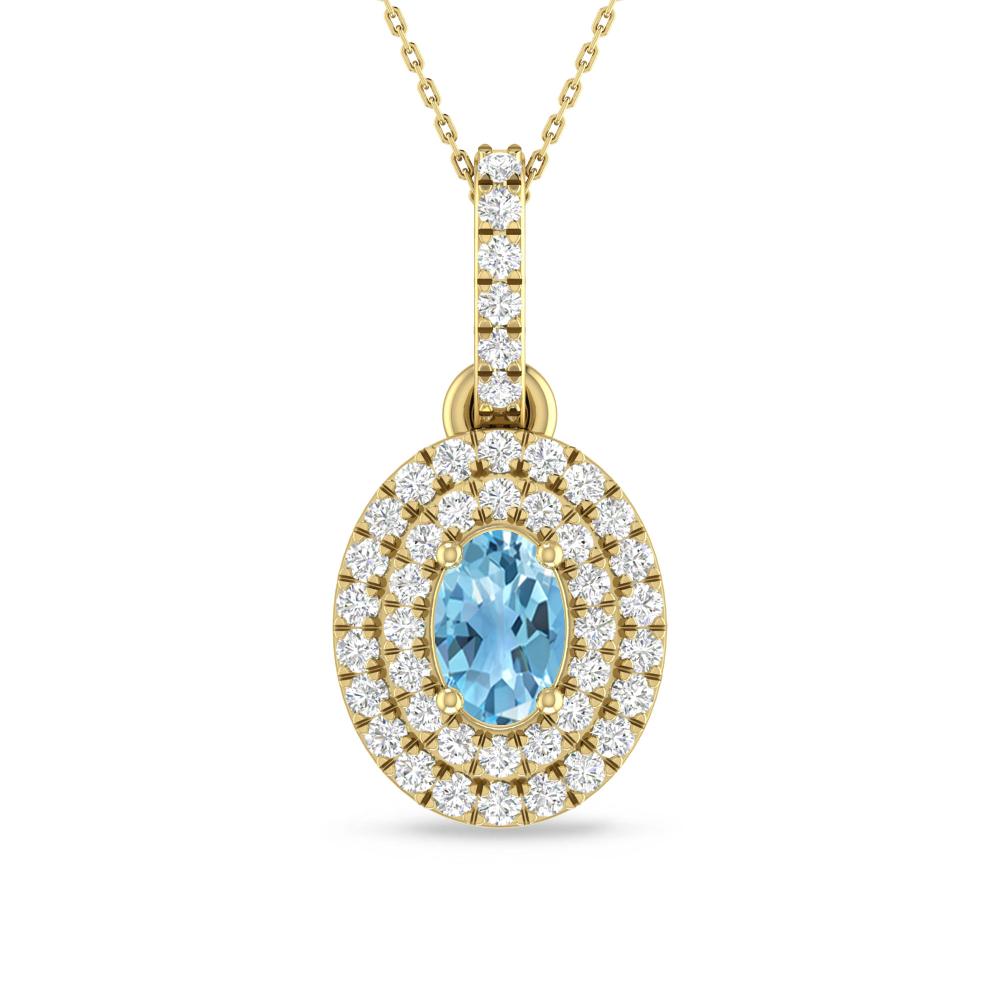 Yellow Gold - Blue Topaz