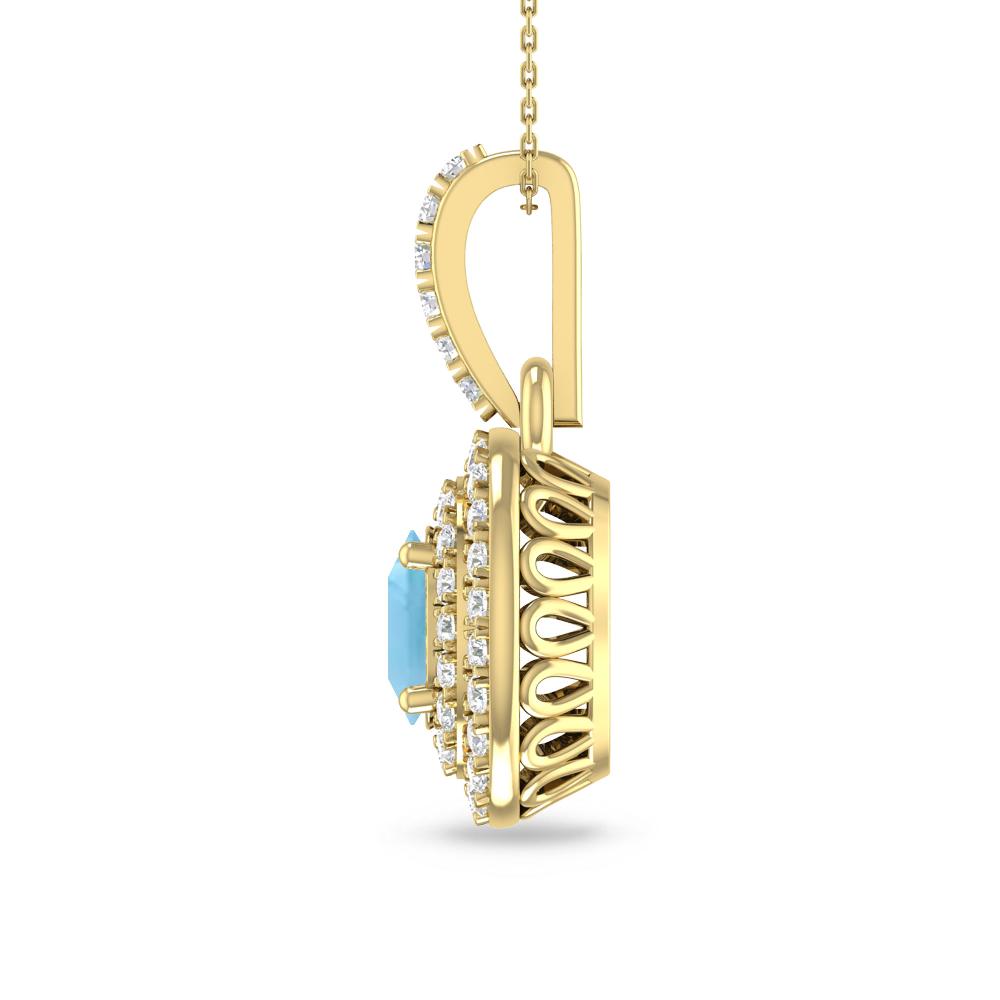 Yellow Gold - Blue Topaz