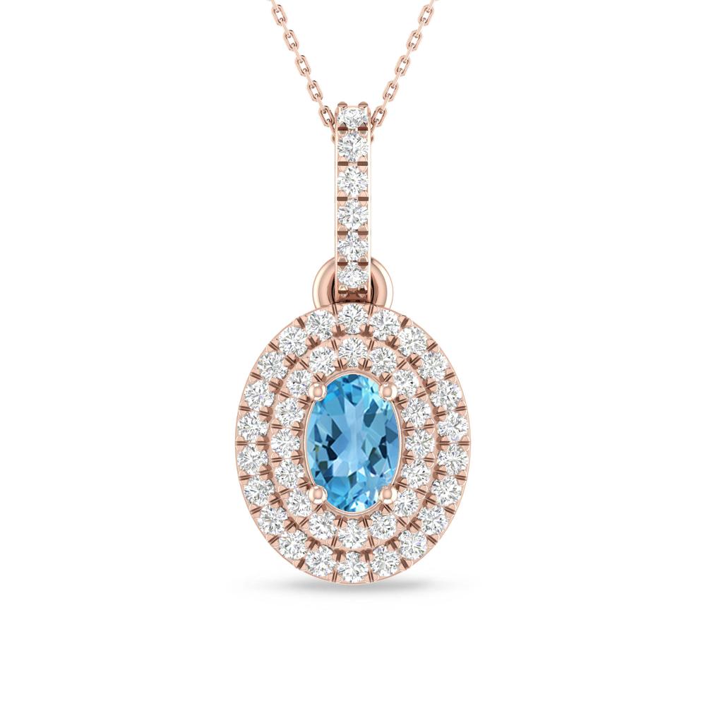 Rose Gold - Blue Topaz
