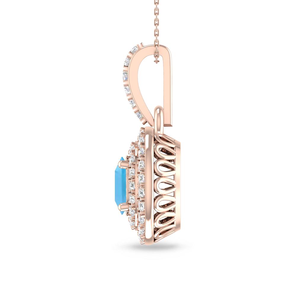 Rose Gold - Blue Topaz