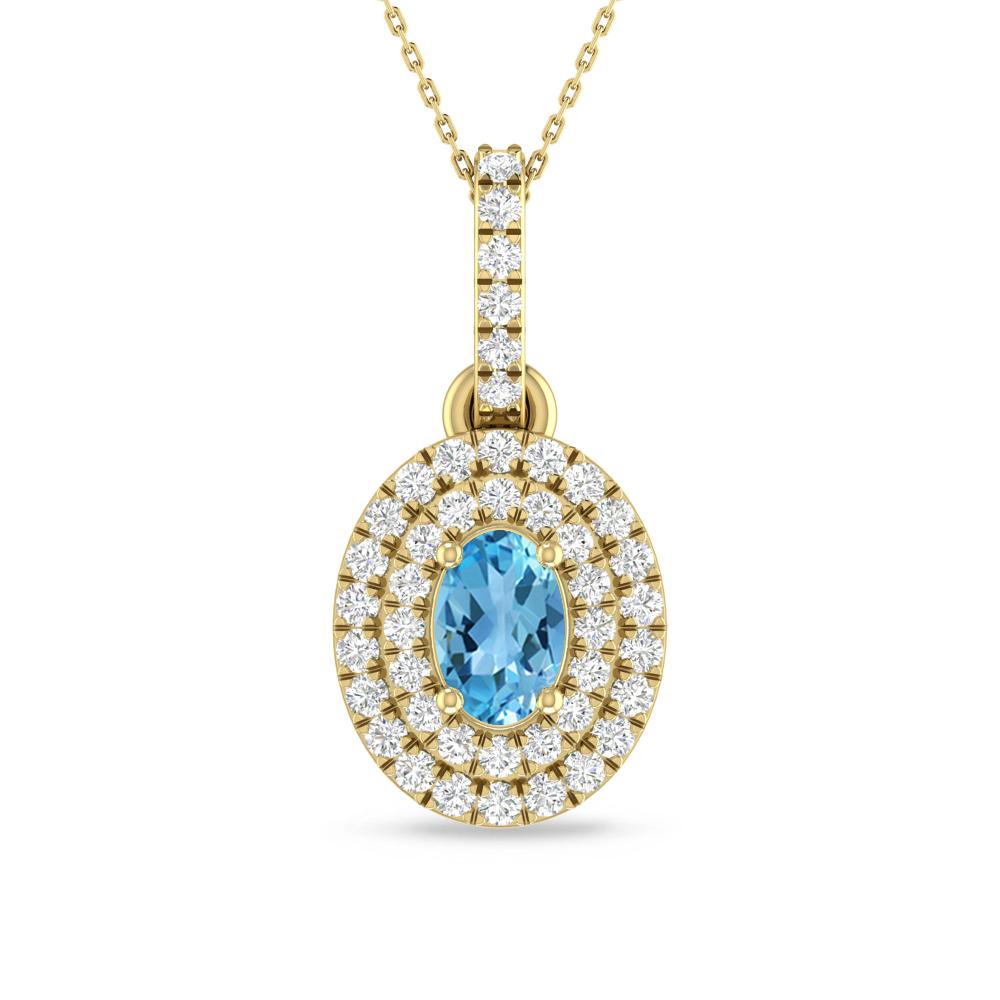 Yellow Gold - Blue Topaz