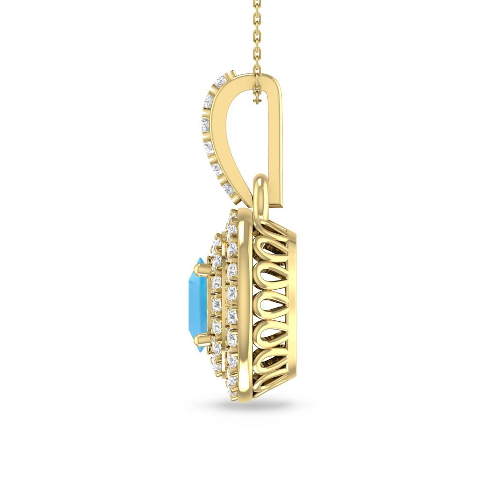 Yellow Gold - Blue Topaz