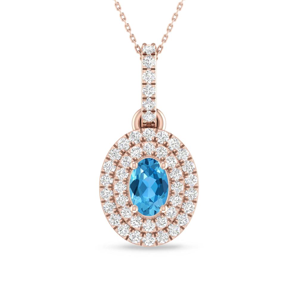 Rose Gold - Blue Topaz