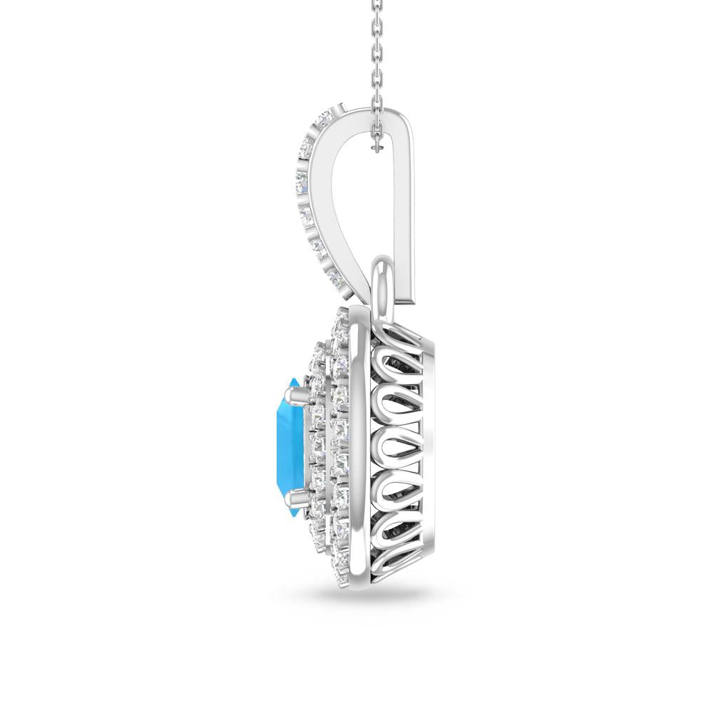 White Gold - Blue Topaz