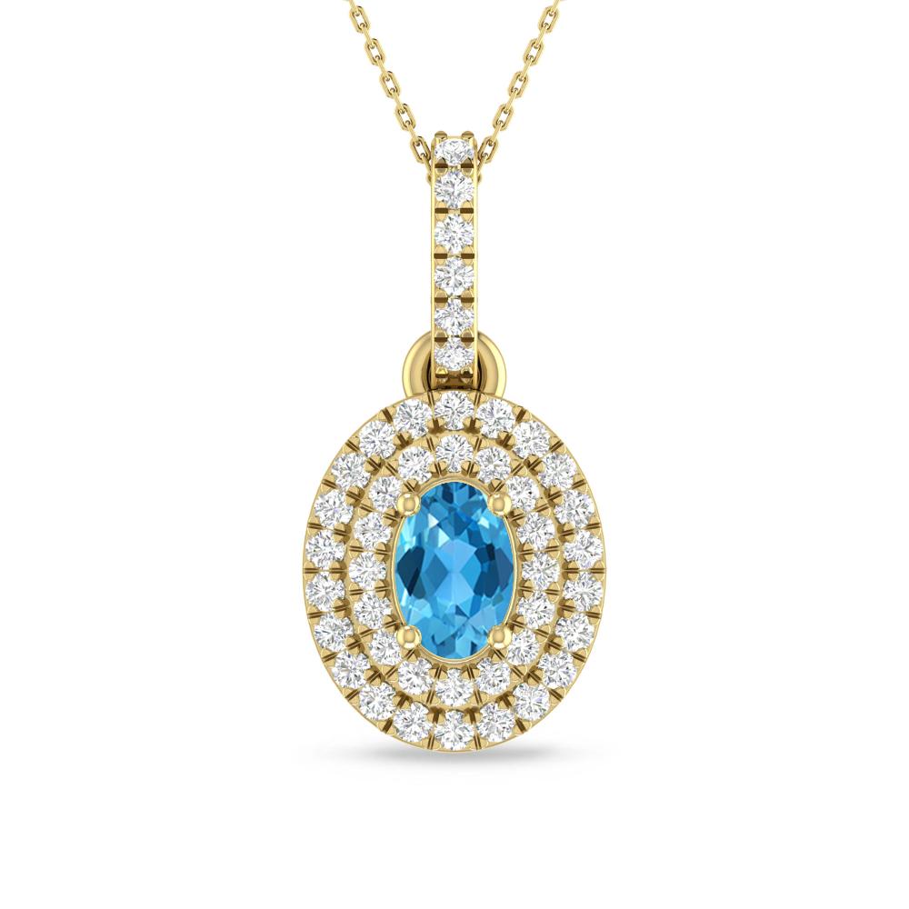 Yellow Gold - Blue Topaz