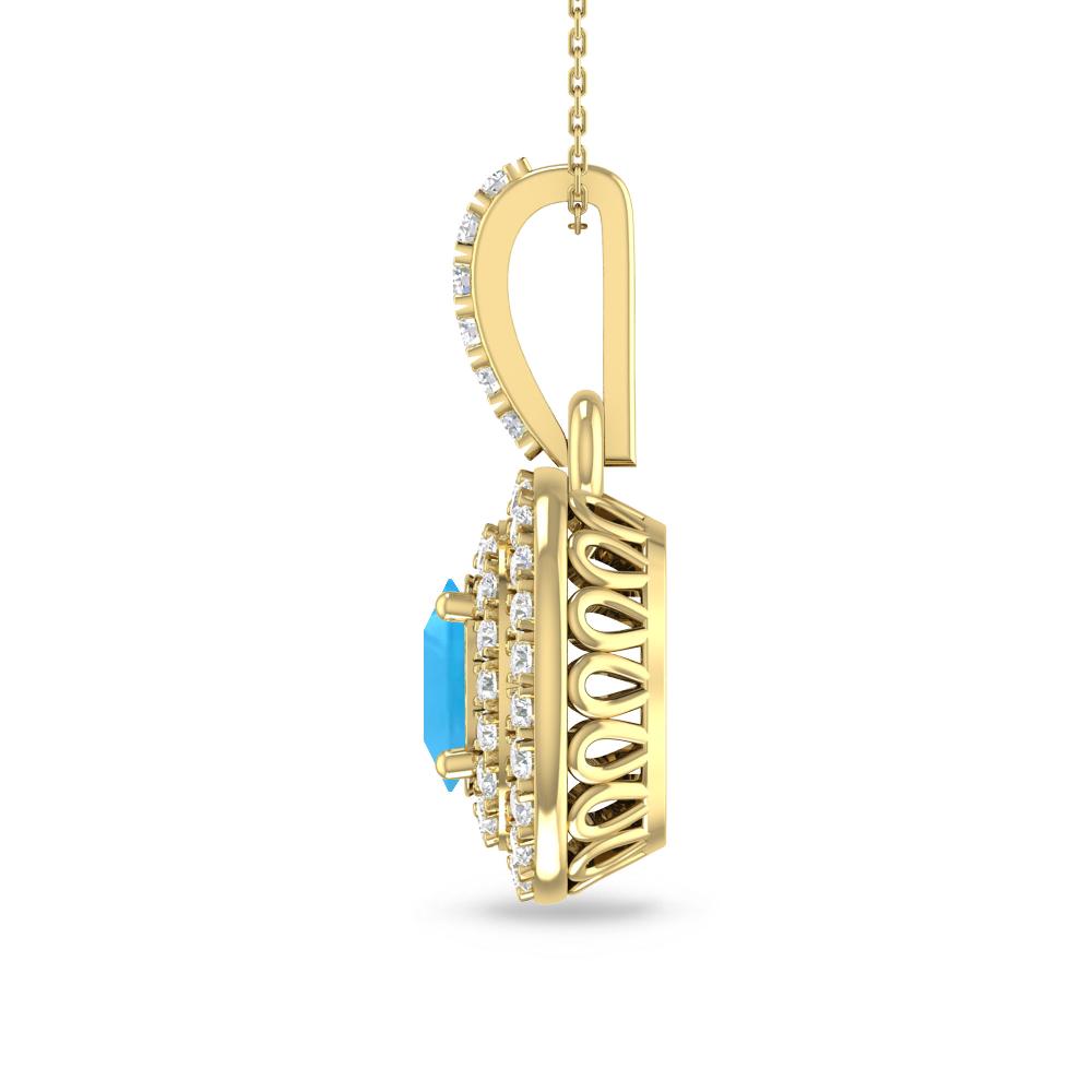 Yellow Gold - Blue Topaz