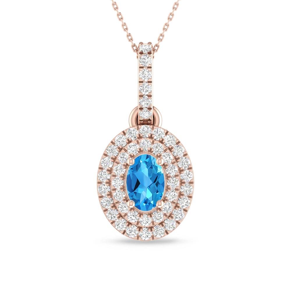 Rose Gold - Blue Topaz