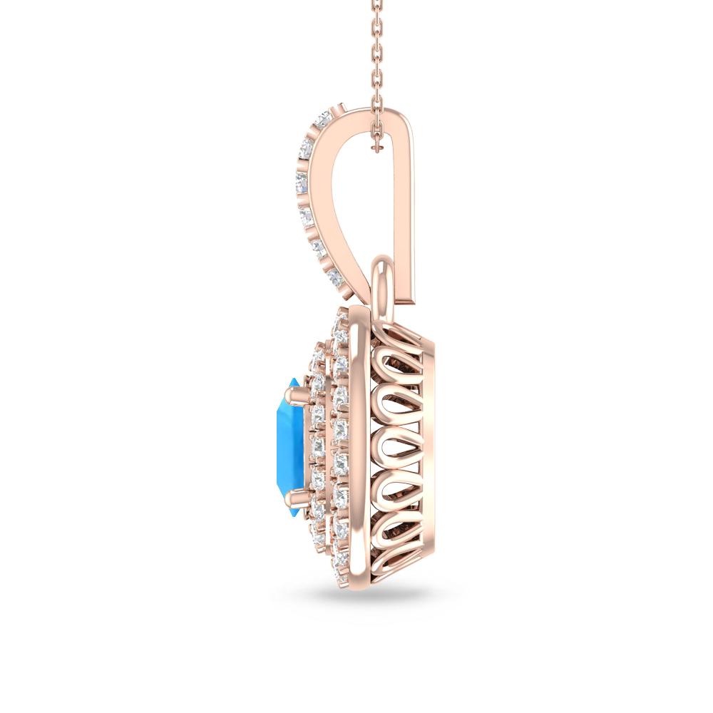 Rose Gold - Blue Topaz