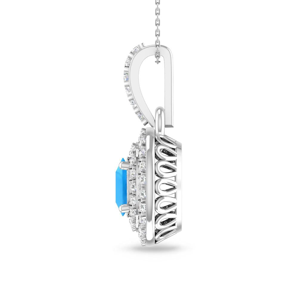 White Gold - Blue Topaz