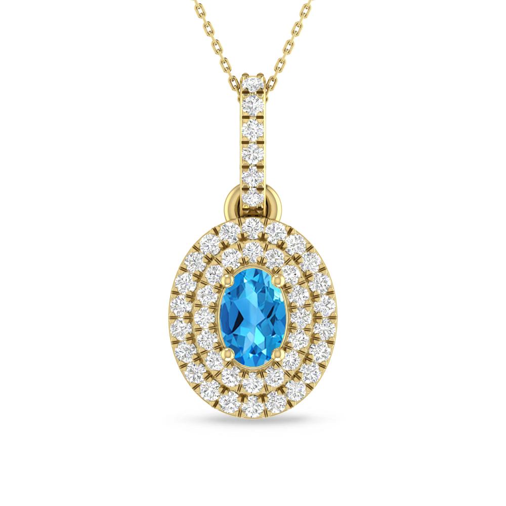 Yellow Gold - Blue Topaz