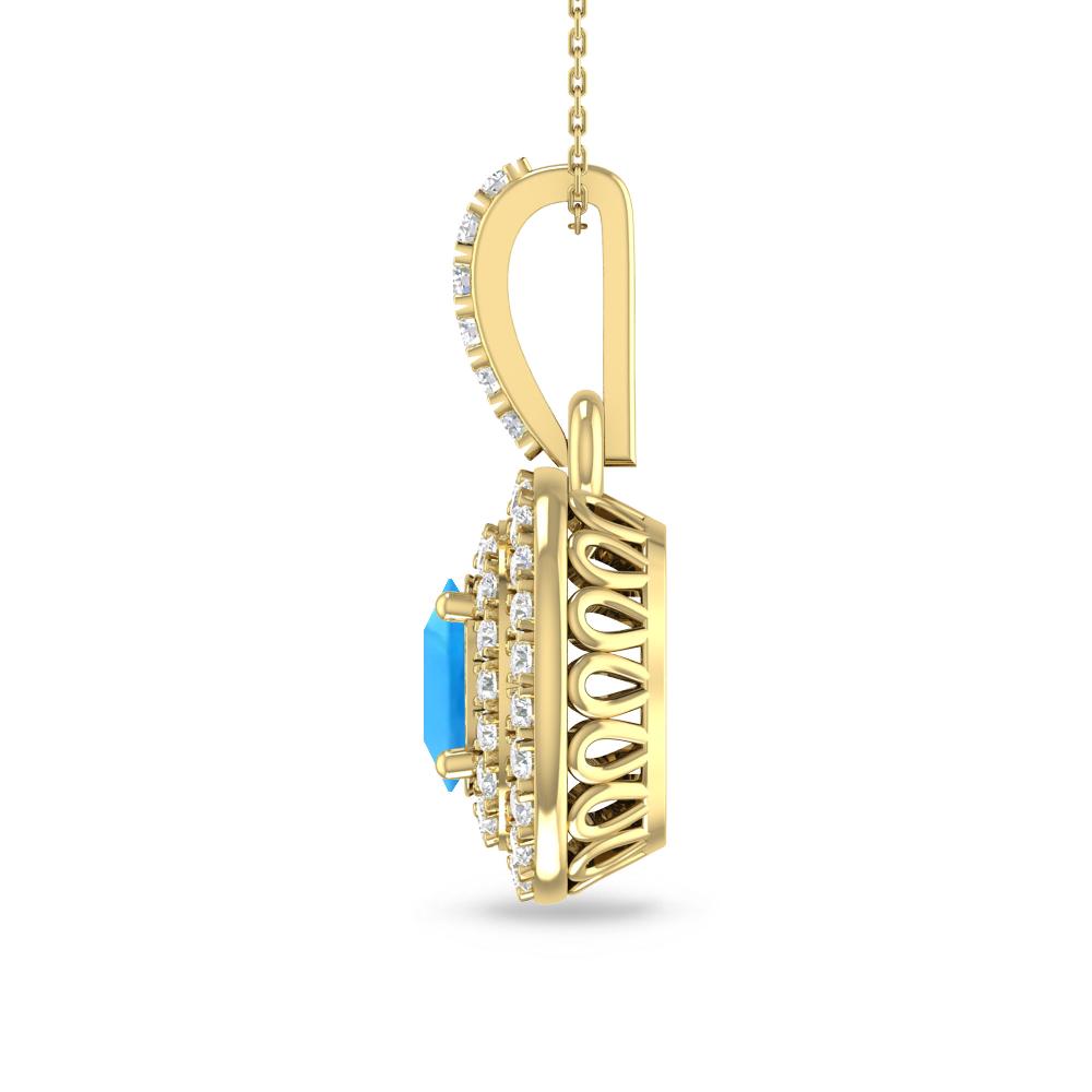 Yellow Gold - Blue Topaz
