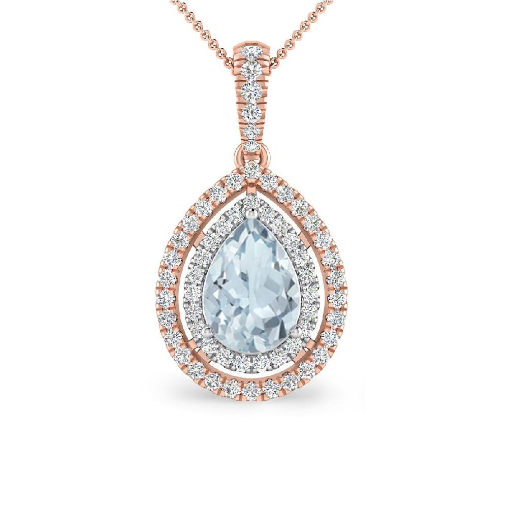 Rose Gold - Aquamarine