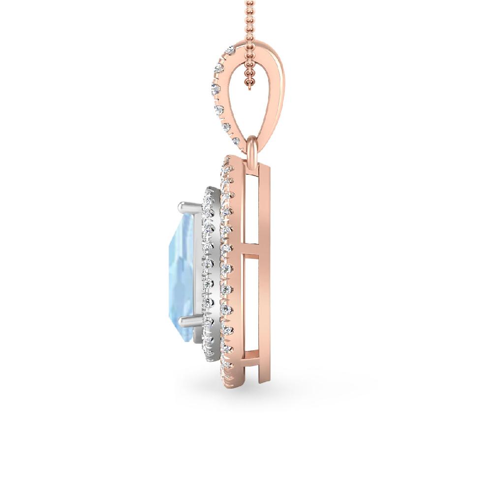 Rose Gold - Aquamarine