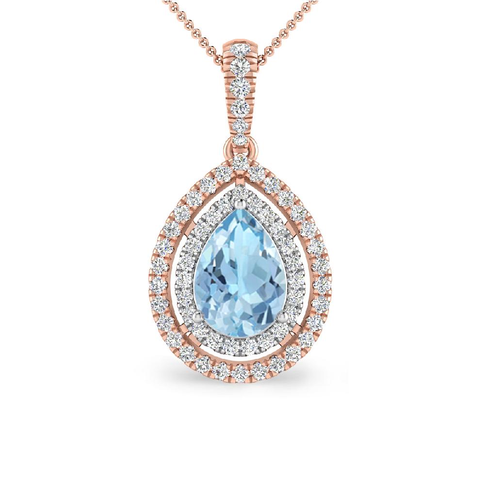 Rose Gold - Aquamarine