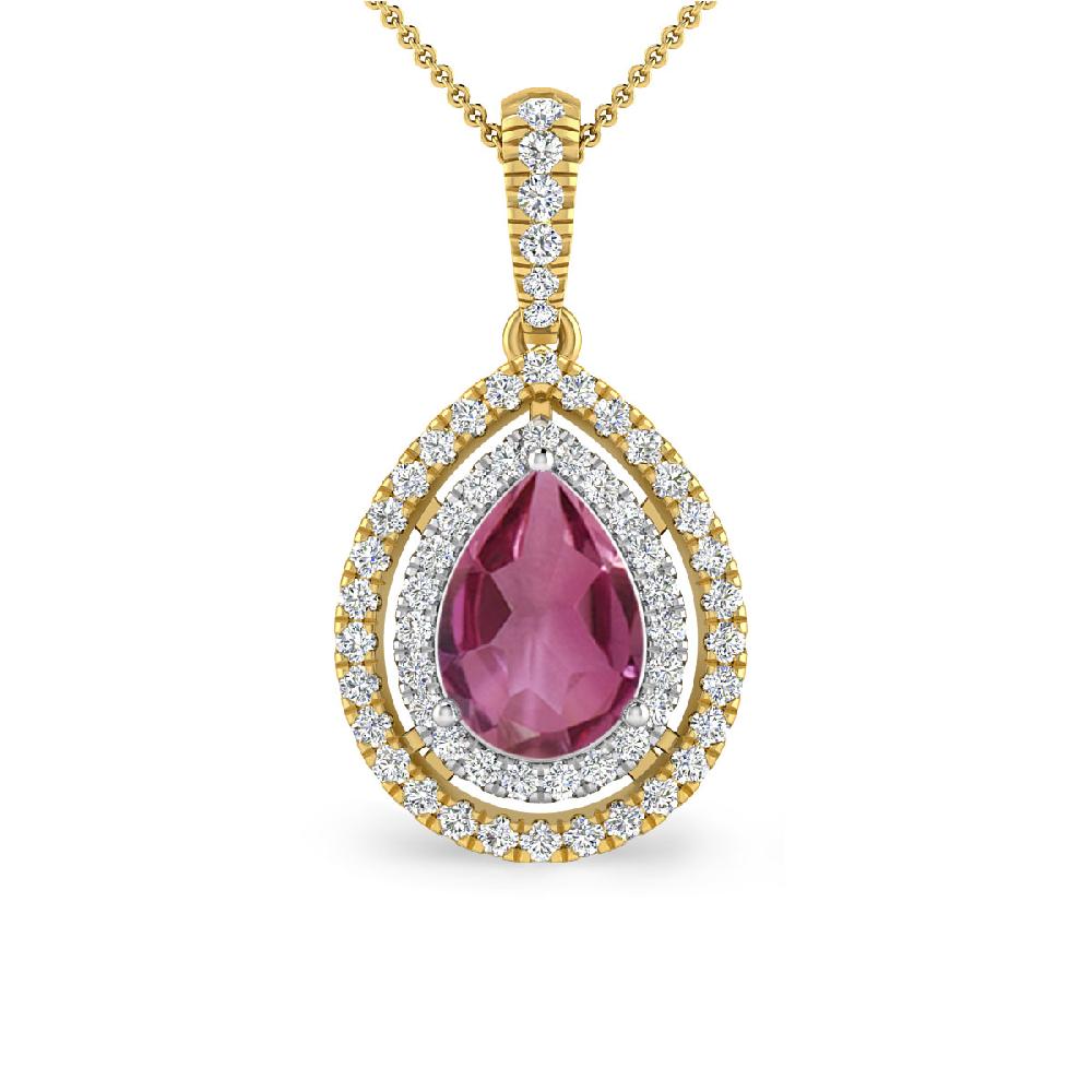 Yellow Gold - Pink Tourmaline