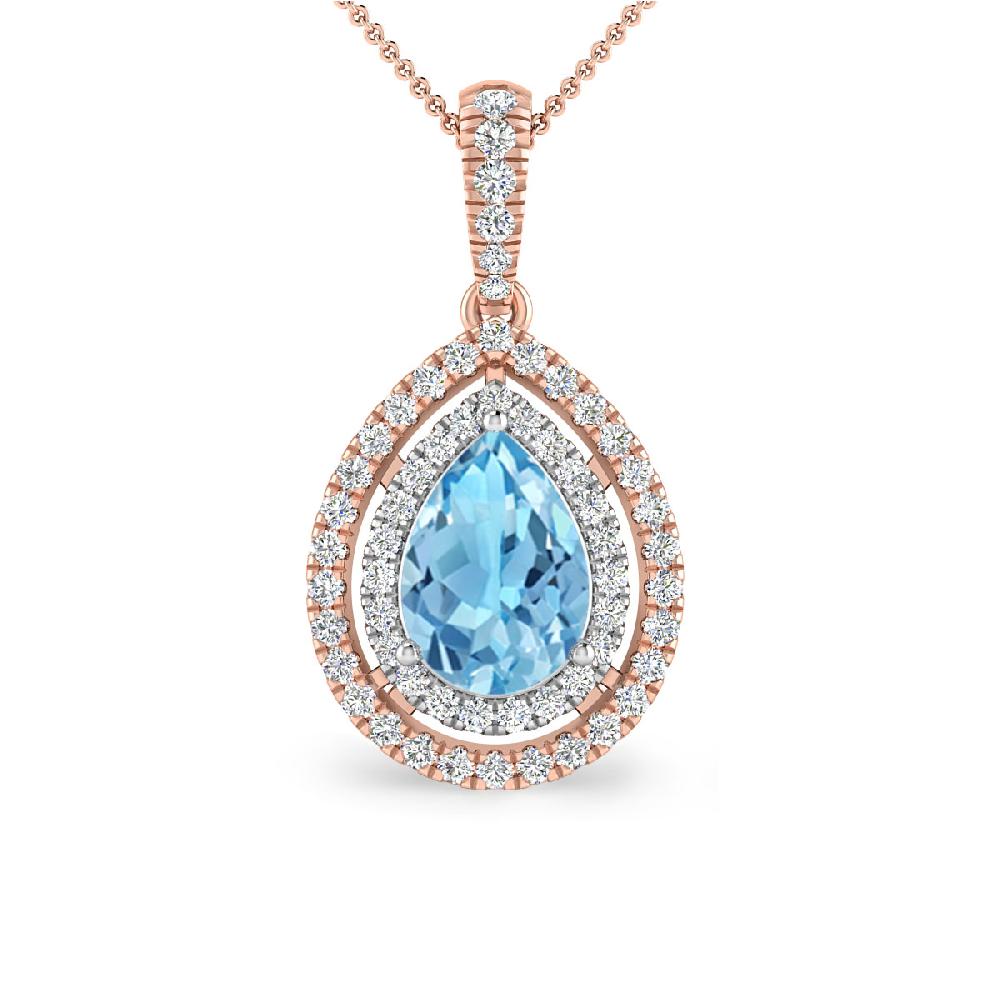 Rose Gold - Blue Topaz