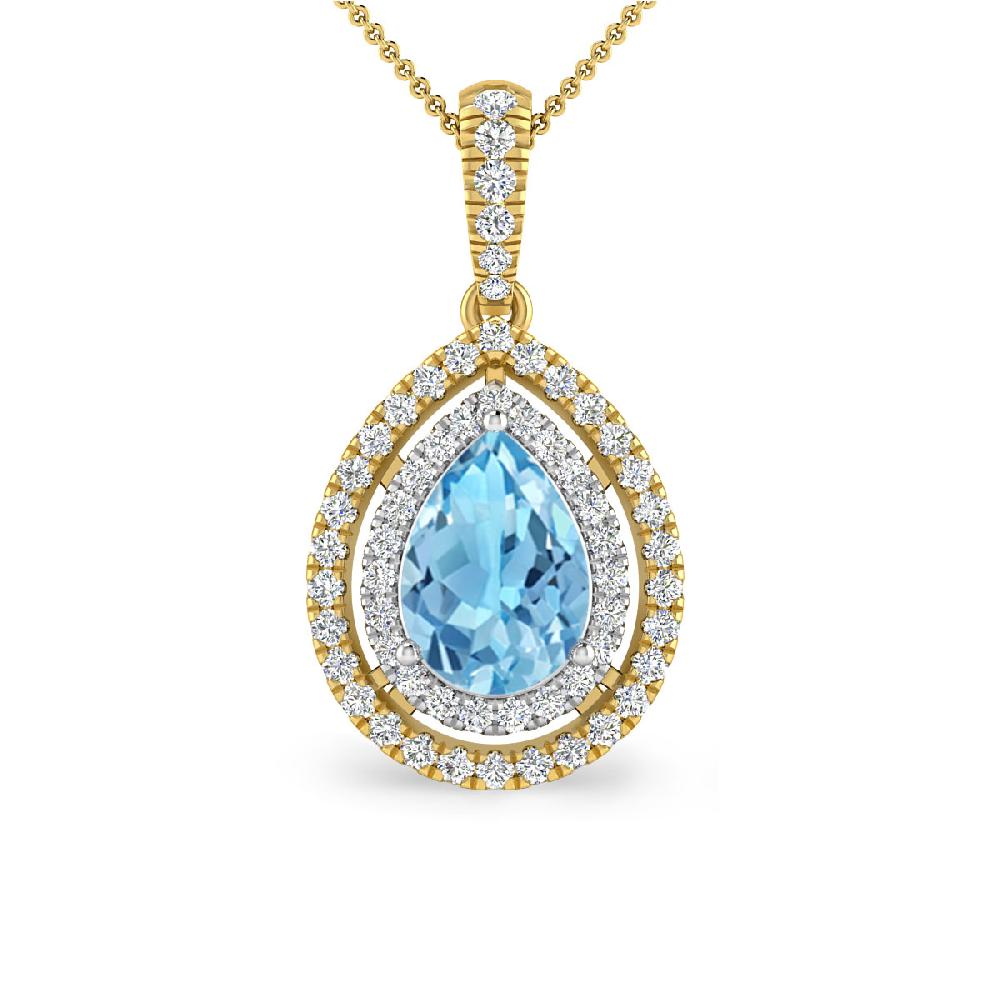 Yellow Gold - Blue Topaz