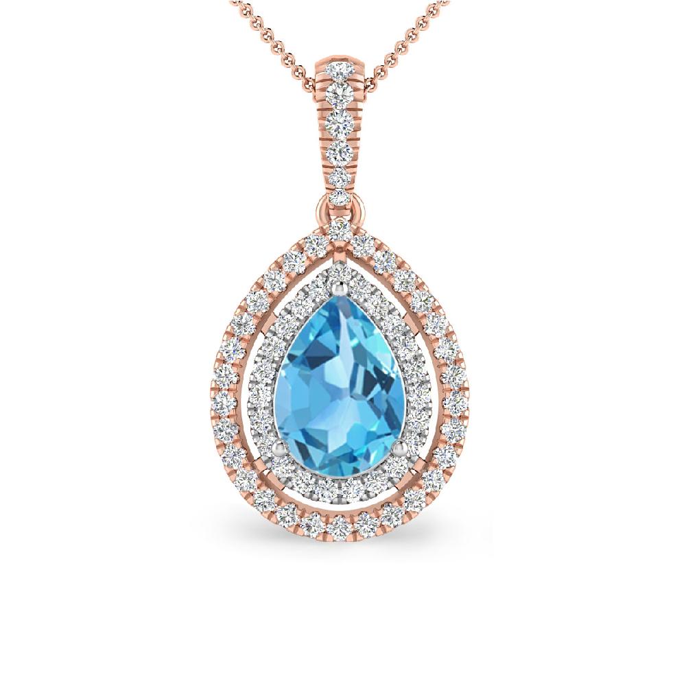 Rose Gold - Blue Topaz