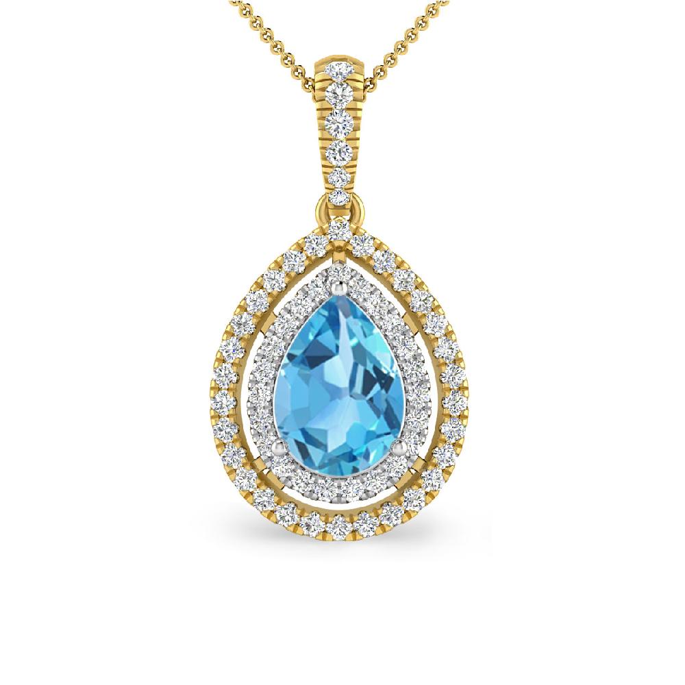 Yellow Gold - Blue Topaz