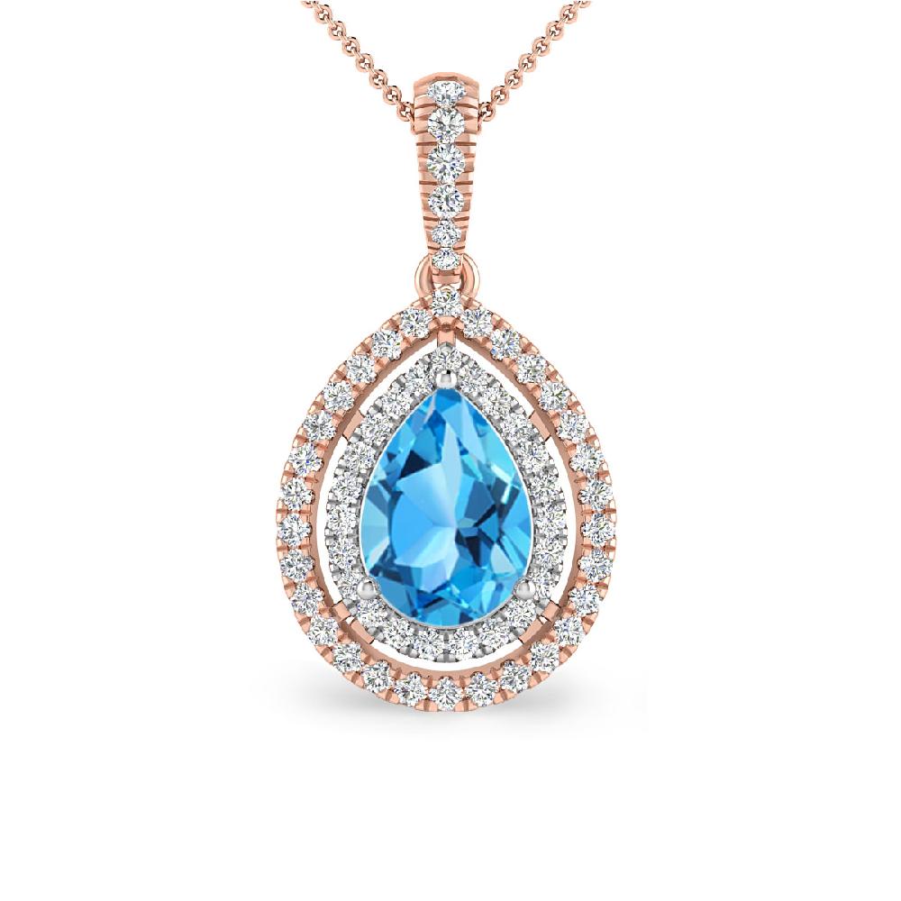 Rose Gold - Blue Topaz