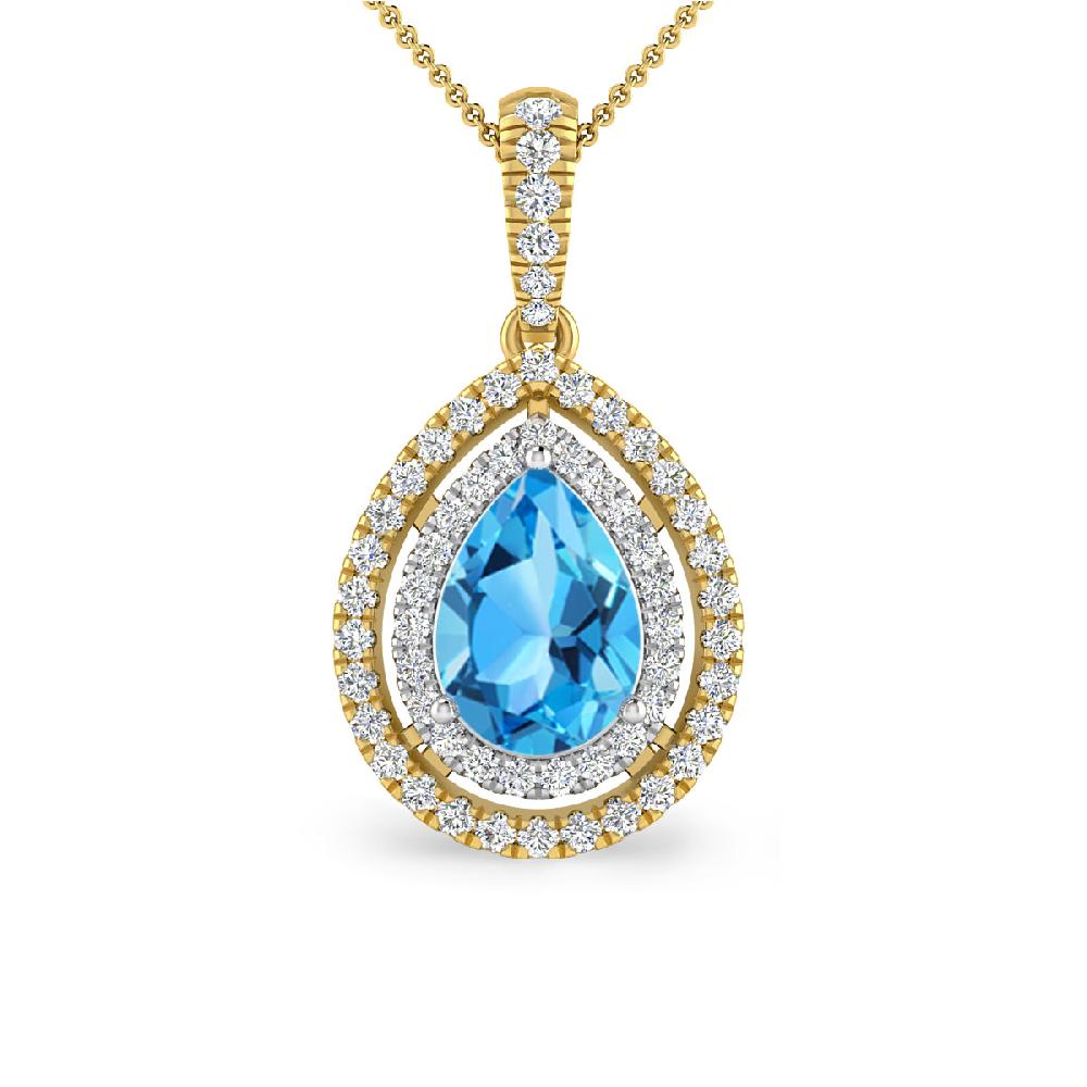 Yellow Gold - Blue Topaz