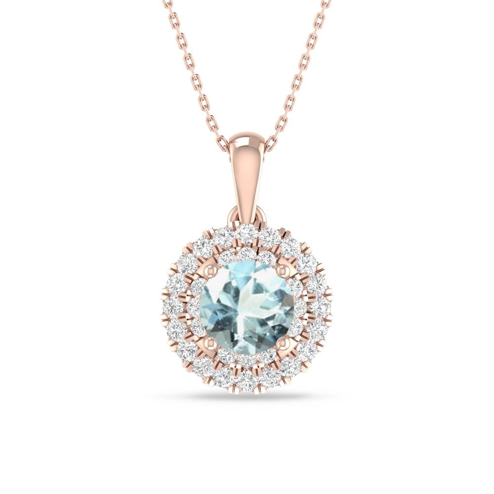 Rose Gold - Aquamarine