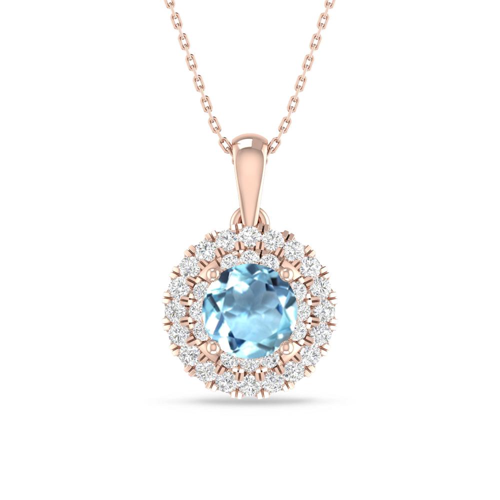 Rose Gold - Aquamarine