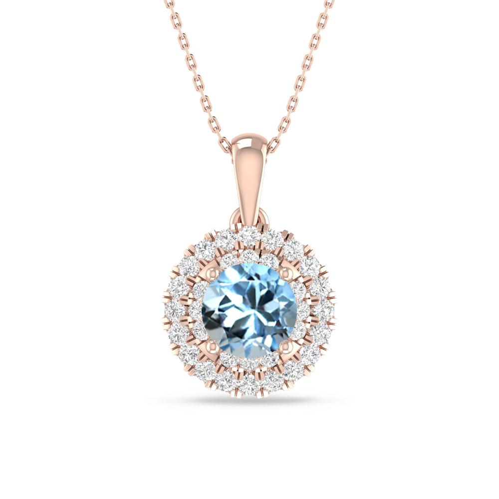 Rose Gold - Aquamarine