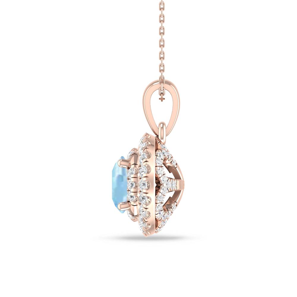 Rose Gold - Aquamarine