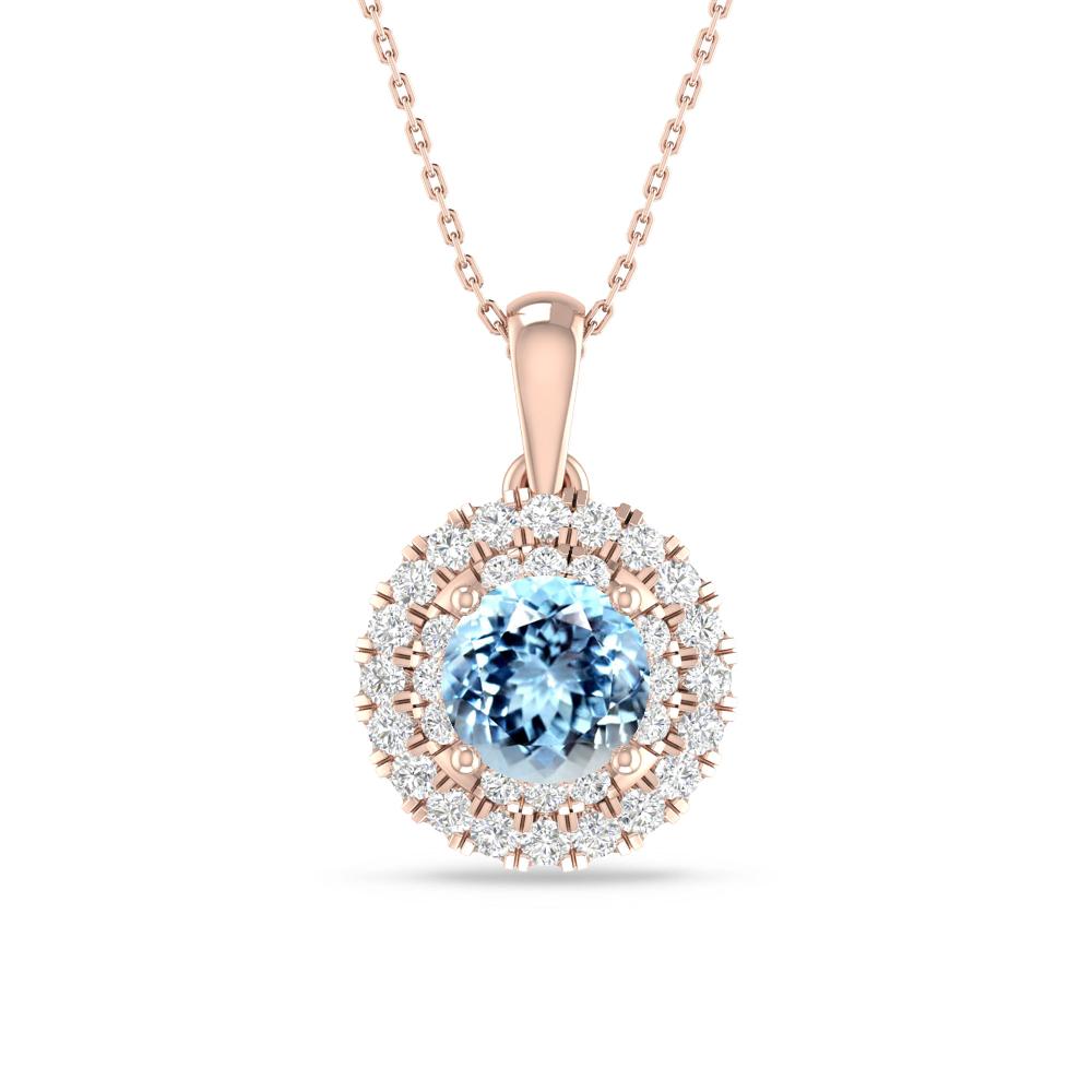 Rose Gold - Aquamarine