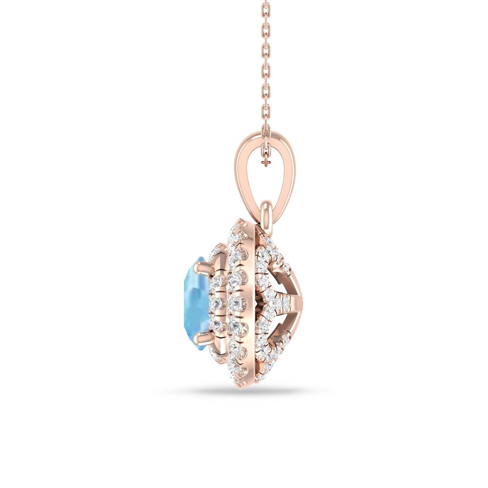 Rose Gold - Aquamarine