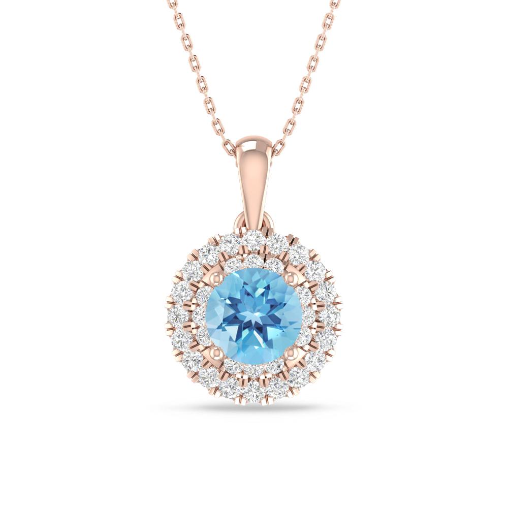 Rose Gold - Blue Topaz