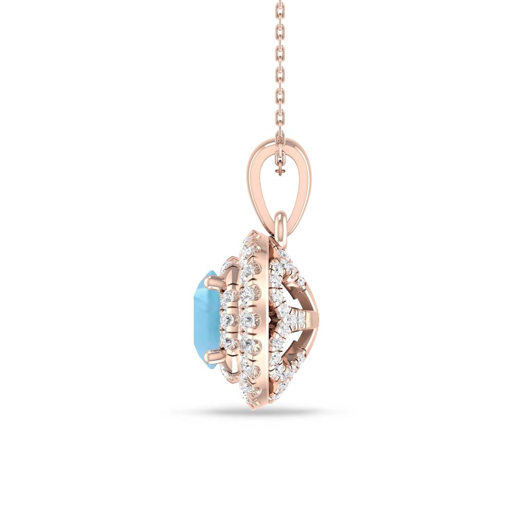 Rose Gold - Blue Topaz