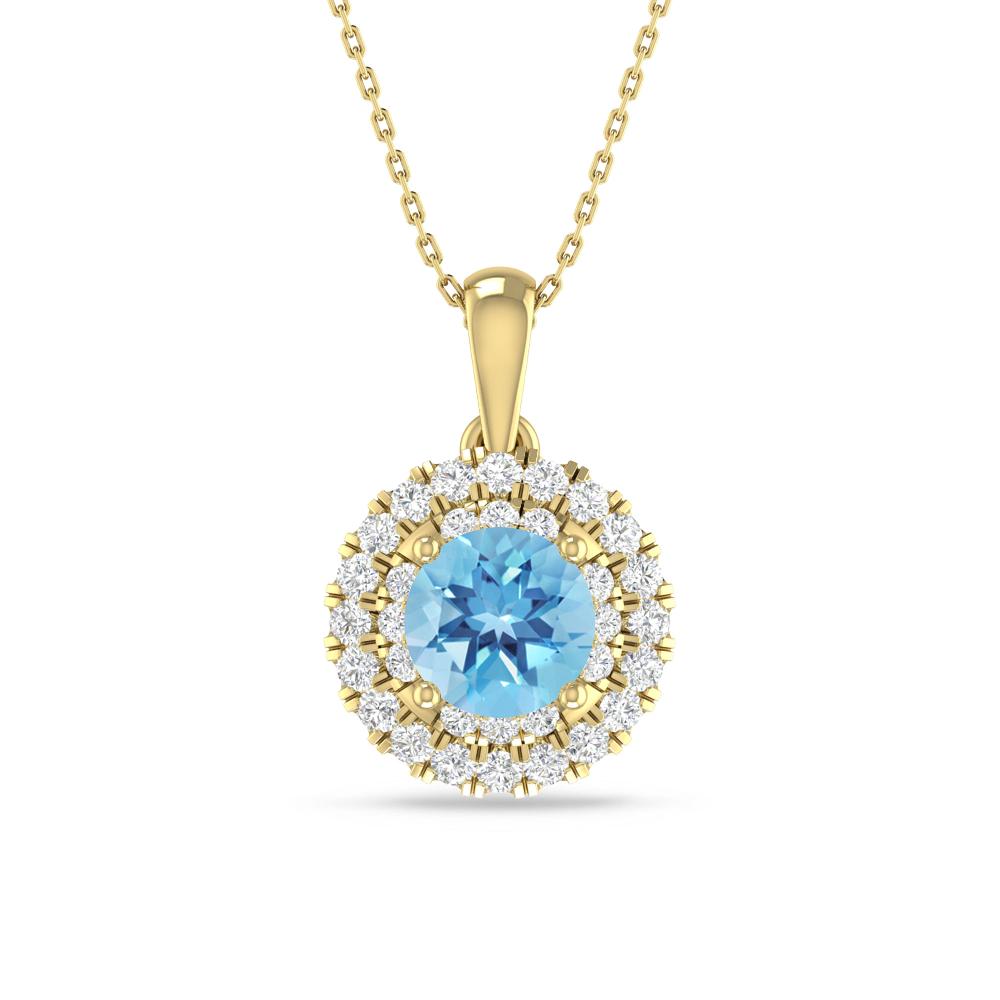 Yellow Gold - Blue Topaz