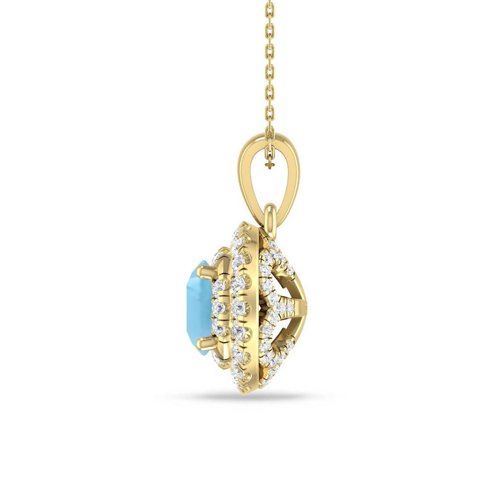 Yellow Gold - Blue Topaz