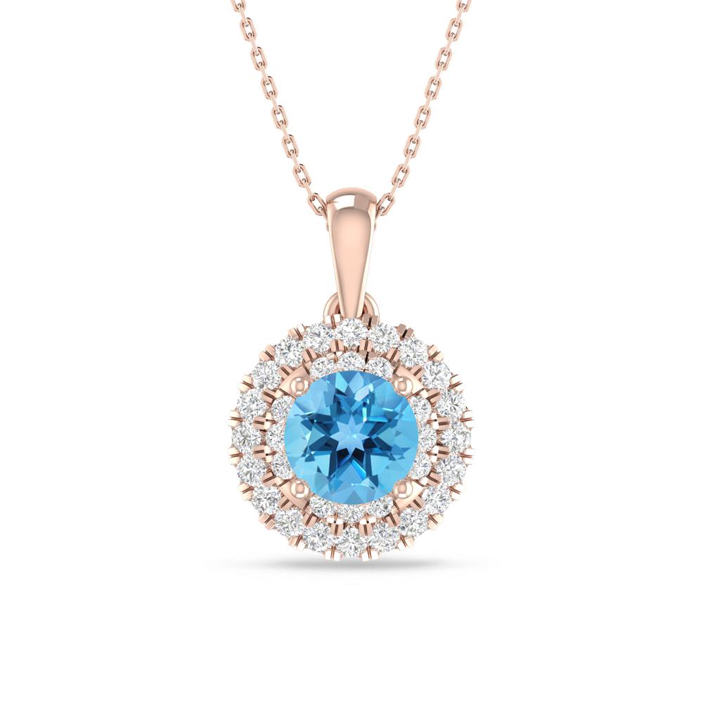 Rose Gold - Blue Topaz