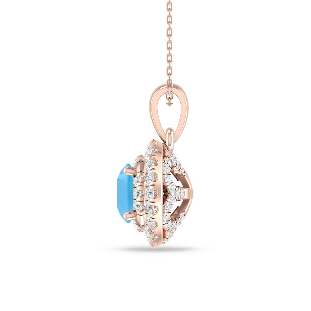 Rose Gold - Blue Topaz