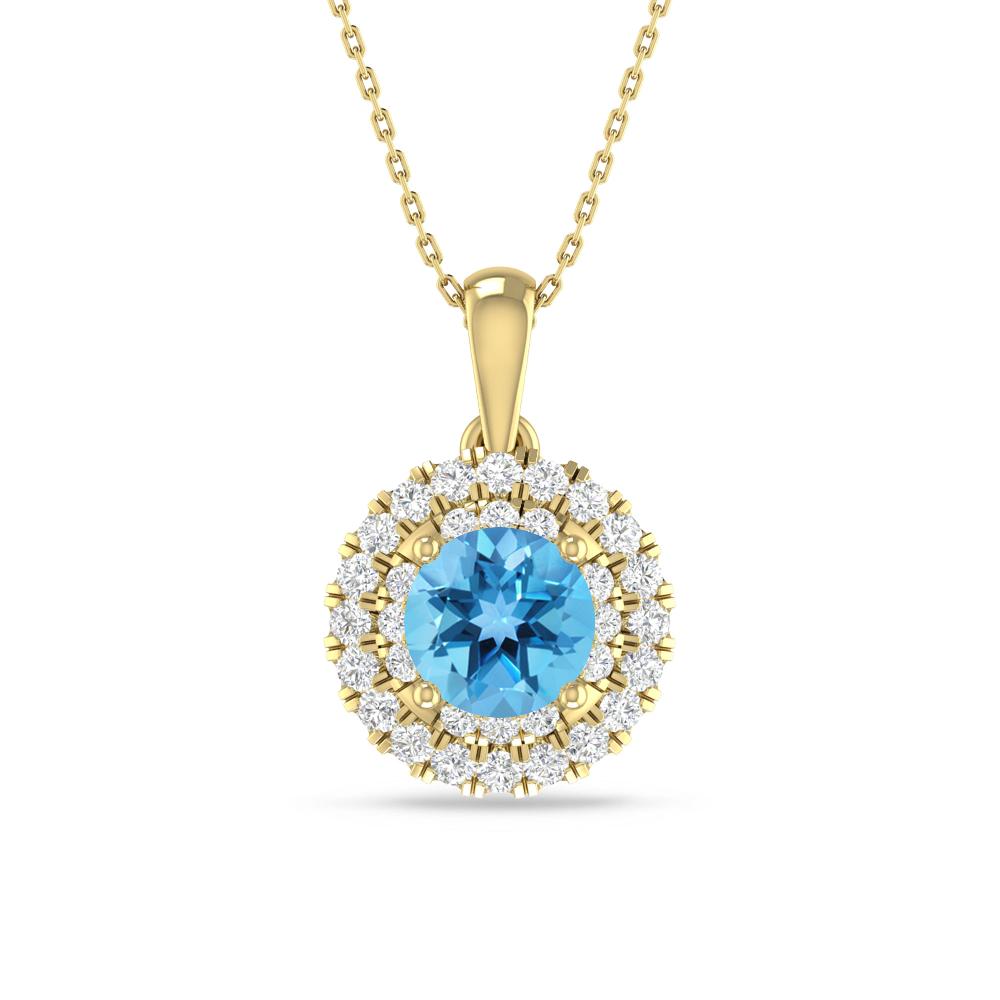 Yellow Gold - Blue Topaz