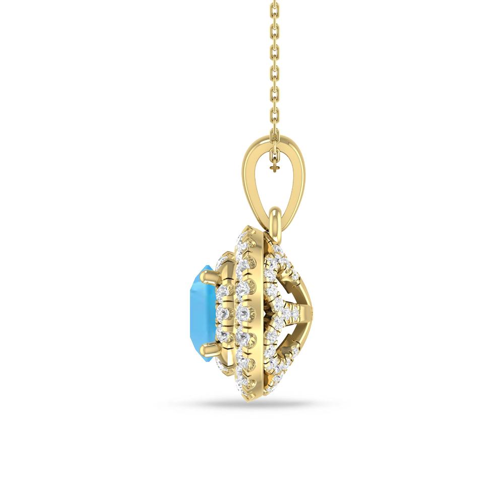 Yellow Gold - Blue Topaz