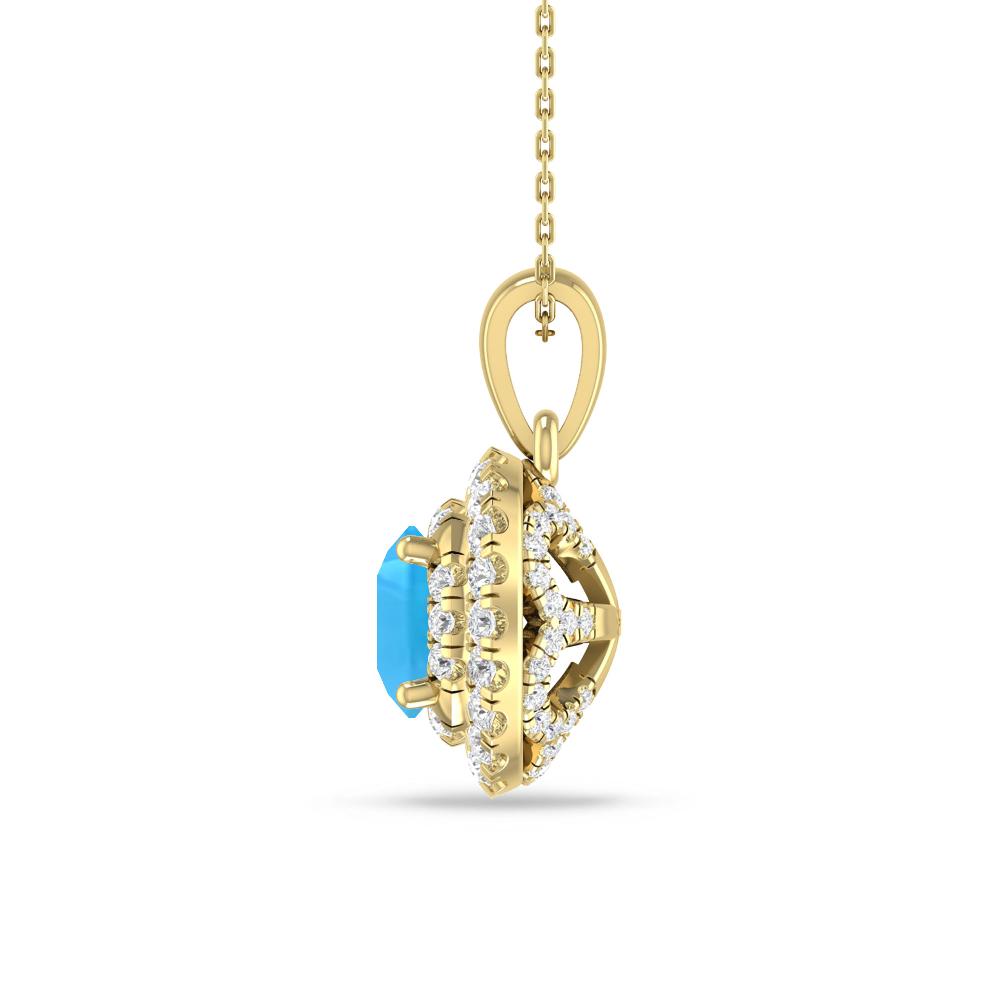 Yellow Gold - Blue Topaz