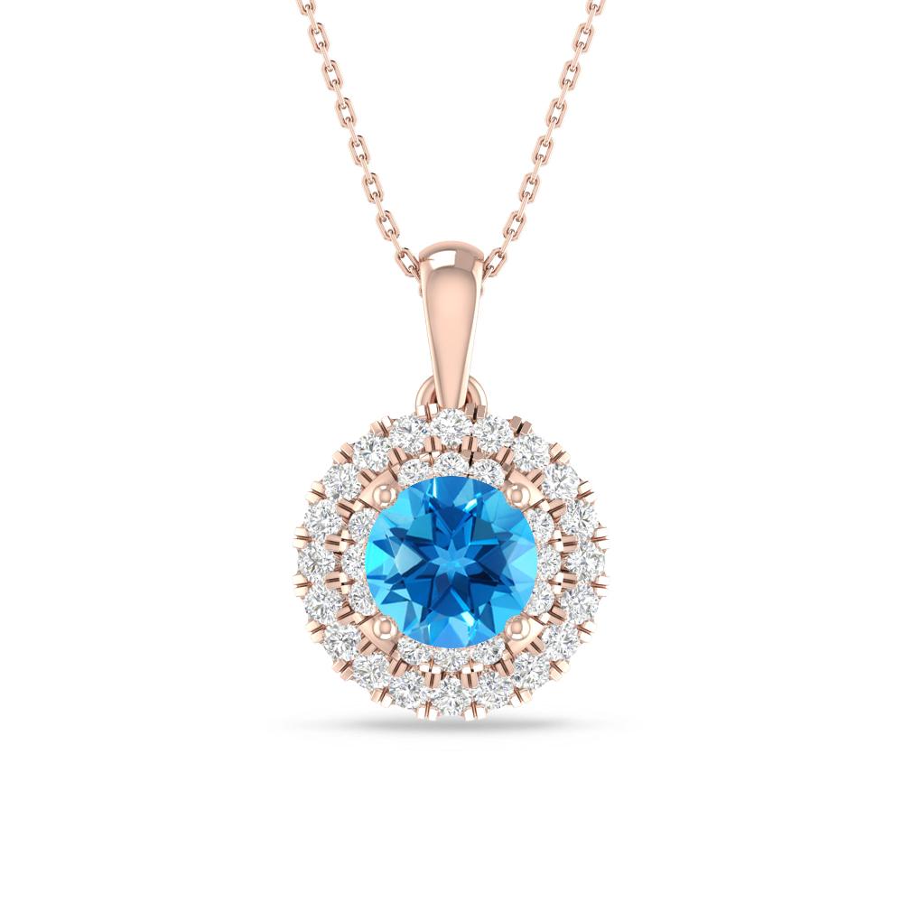 Rose Gold - Blue Topaz