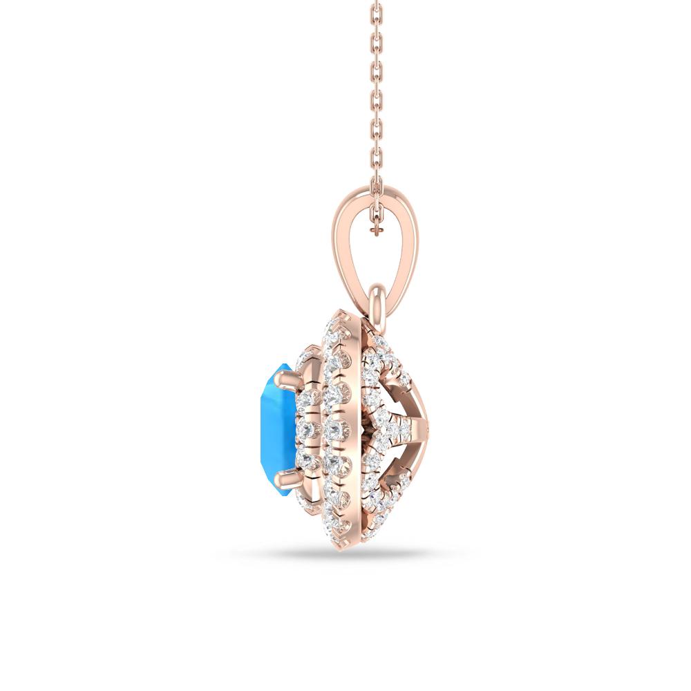 Rose Gold - Blue Topaz