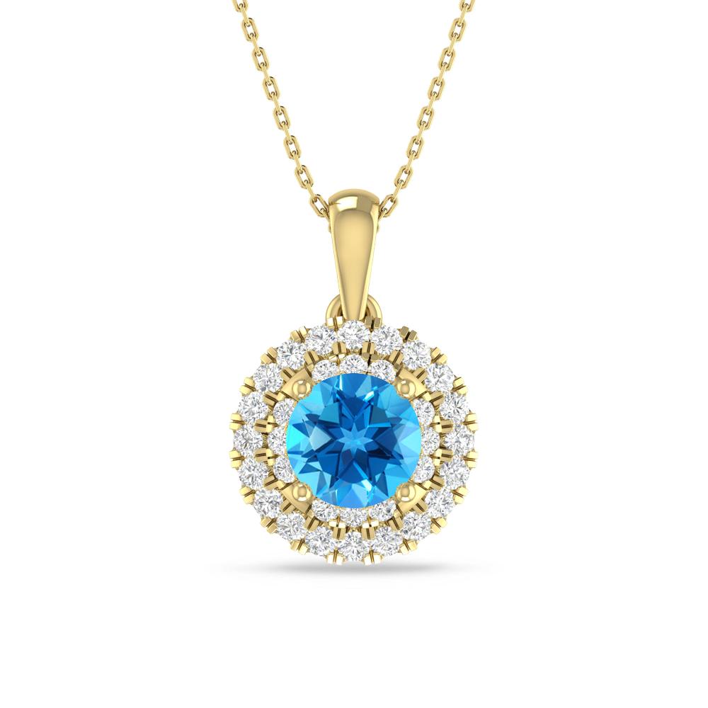 Yellow Gold - Blue Topaz