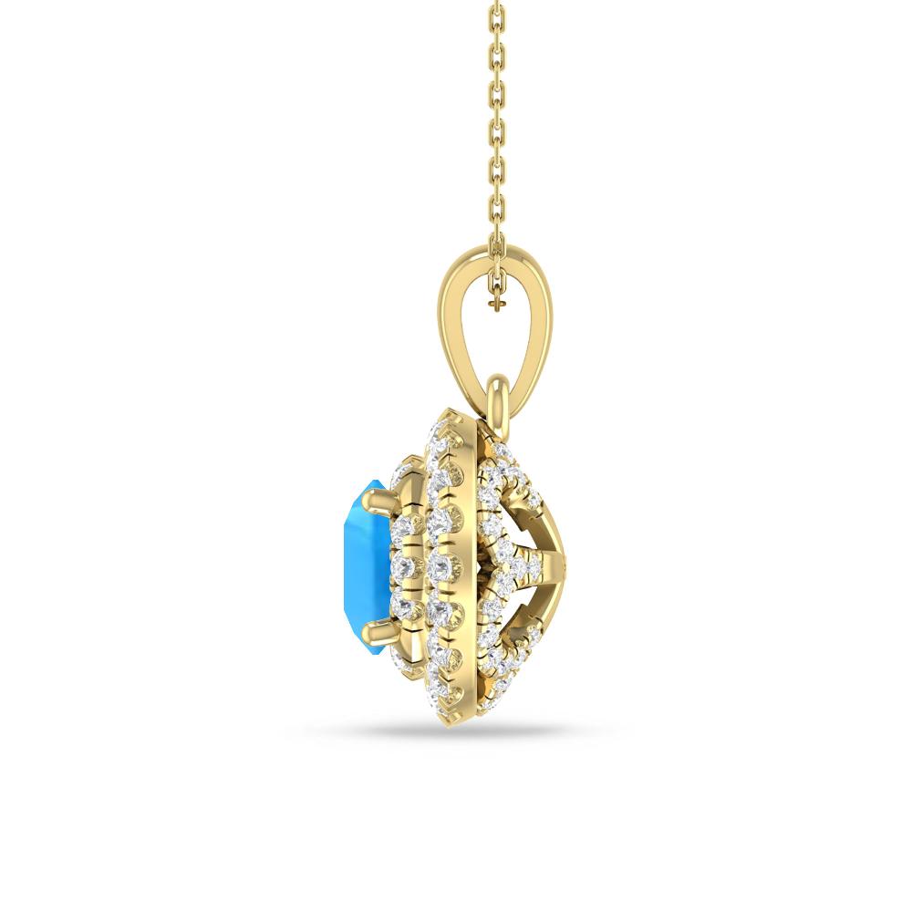 Yellow Gold - Blue Topaz