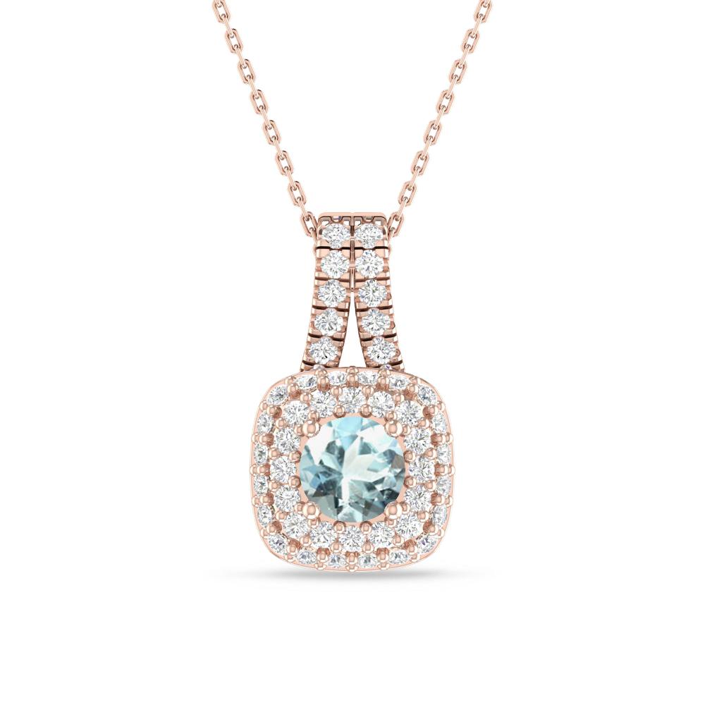 Rose Gold - Aquamarine