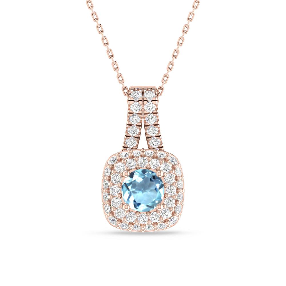 Rose Gold - Aquamarine