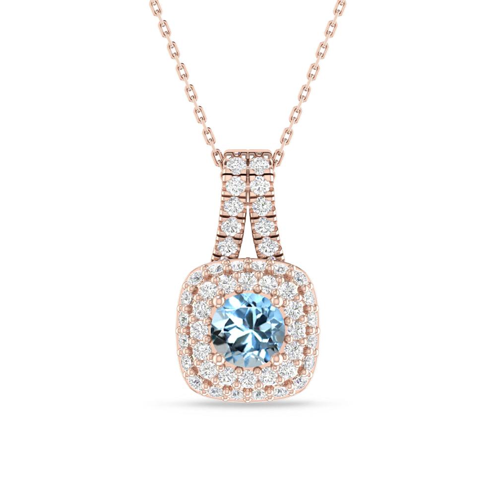 Rose Gold - Aquamarine